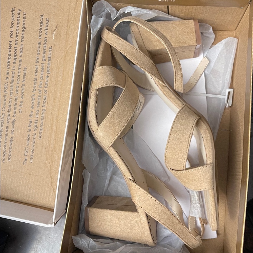 Charter Club Beige Strappy Sandals - Picture 2 of 5